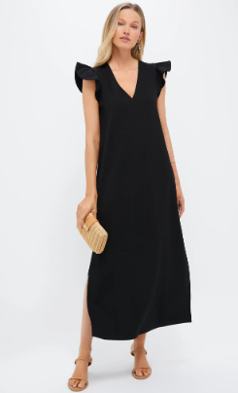 Tuckernuck Pomander Place Black Flutter Sleeve Miko Dress Size Medium NWT Party